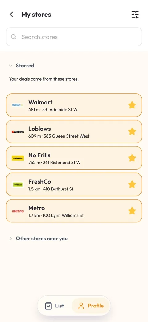 Your favourite supermarkets and other stores nearby.